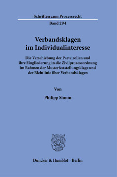 Verbandsklagen im Individualinteresse Verbandsklagen im Individualinteresse