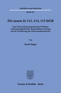 Die neuen §§ 113, 114, 115 StGB