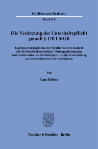 Die Verletzung der Unterhaltspflicht gemäß § 170 I StGB