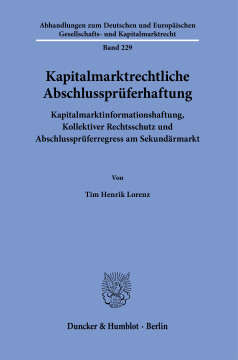 Kapitalmarktrechtliche Abschlussprüferhaftung Kapitalmarktrechtliche Abschlussprüferhaftung