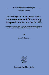 Rechtsbegriffe im positiven Recht: Voraussetzungen und Überprüfung – Dargestellt am Beispiel der Beihilfe