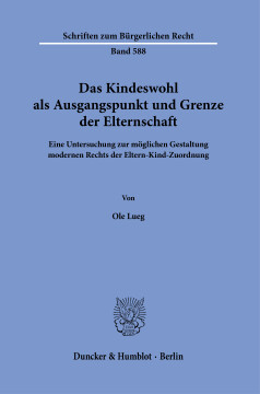 Das Kindeswohl als Ausgangspunkt und Grenze der Elternschaft Das Kindeswohl als Ausgangspunkt und Grenze der Elternschaft