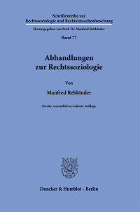 Abhandlungen zur Rechtssoziologie