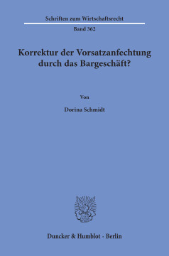 Korrektur der Vorsatzanfechtung durch das Bargeschäft? Korrektur der Vorsatzanfechtung durch das Bargeschäft?