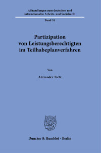 Partizipation von Leistungsberechtigten im Teilhabeplanverfahren