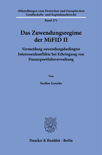 Das Zuwendungsregime der MiFID II