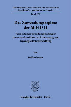 Das Zuwendungsregime der MiFID II Das Zuwendungsregime der MiFID II