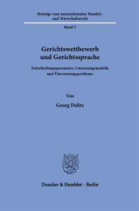Gerichtswettbewerb und Gerichtssprache