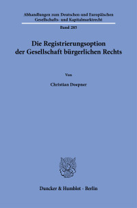 Die Registrierungsoption der Gesellschaft bürgerlichen Rechts
