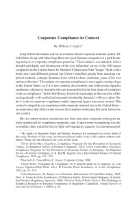 Corporate Compliance in Context