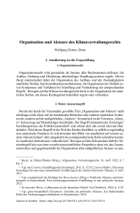 Organisation und Akteure des Klimaverwaltungsrechts