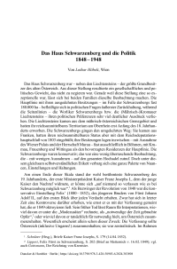 Das Haus Schwarzenberg und die Politik 1848 – 1948