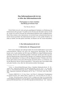 Das Informationsrecht ist tot, es lebe das Informationsrecht