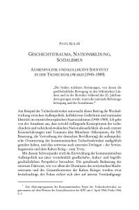 Geschichtstrauma, Nationsbildung, Sozialismus