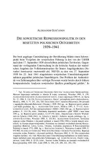 Die sowjetische Repressionspolitik in den besetzten polnischen Ostgebieten 1939–1941