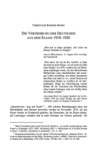 Die Vertreibung der Deutschen aus dem Elsass 1918–1920