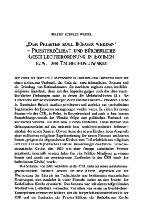 „Der Priester soll Bürger werden" – Priesterzölibat und bürgerliche Geschlechterordnung in Böhmen bzw. der Tschechoslowakei