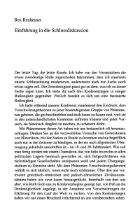 Einführung in die Schlussdiskussion