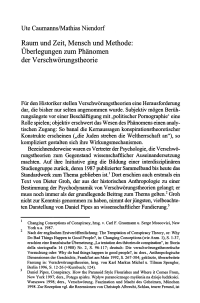 Raum und Zeit, Mensch und Methode: Überlegungen zum Phänomen der Verschwörungstheorie