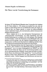 Johannes Rogalla von Bieberstein: Die These von der Verschwörung der Freimaurer