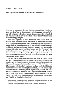 Der Mythos der »Protokolle der Weisen von Zion«