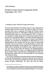Preußisch-Litauer und die Evangelische Kirche Ostpreußens 1871-1933