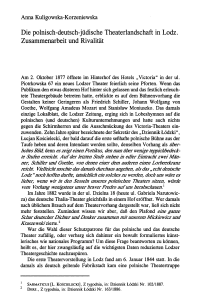 Die polnisch-deutsch-jüdische Theaterlandschaft in Lodz