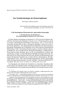 Zur Sozialtechnologie des Katastrophismus