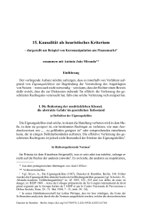 15. Kausalität als heuristisches Kriterium