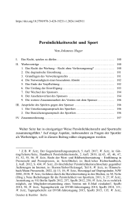Persönlichkeitsrecht und Sport