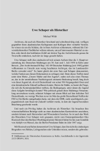 Uwe Schaper als Historiker