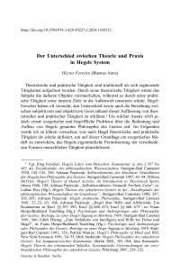 Der Unterschied zwischen Theorie und Praxis in Hegels System