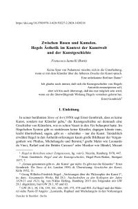 Zwischen Rosen und Kamelen. Hegels Ästhetik im Kontext der Kunstwelt und der Kunstgeschichte