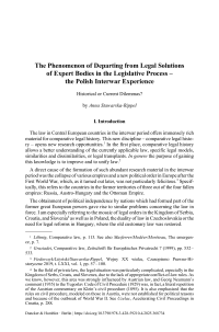 The Phenomenon of Departing from Legal Solutions of Expert Bodies in the Legislative Process – the Polish Interwar Experience