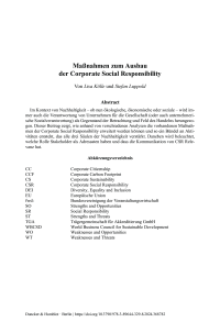 Maßnahmen zum Ausbau der Corporate Social Responsibility