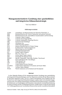Managementorientierte Gestaltung einer ganzheitlichen und integrierten Klimaschutzstrategie