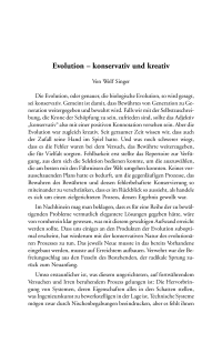 Evolution – konservativ und kreativ