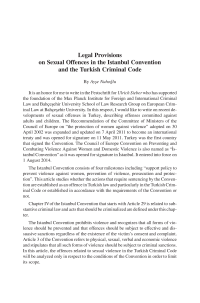Legal Provisions on Sexual Offences in the Istanbul Convention and the Turkish Criminal Code