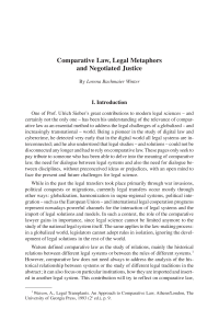 Comparative Law, Legal Metaphors and Negotiated Justice