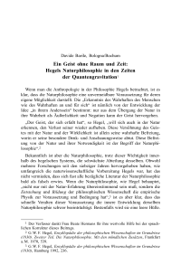Ein Geist ohne Raum und Zeit: Hegels Naturphilosophie in den Zeiten der Quantengravitation
