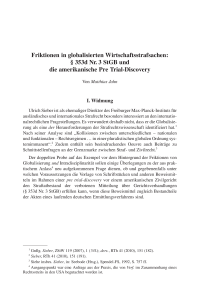Friktionen in globalisierten Wirtschaftsstrafsachen: § 353d Nr. 3 StGB und die amerikanische Pre Trial-Discovery