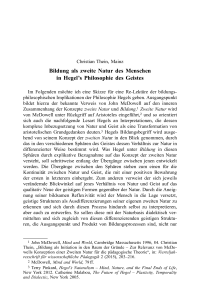 Bildung als zweite Natur des Menschen in Hegel’s Philosophie des Geistes
