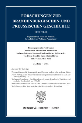 Forschungen zur Brandenburgischen und Preußischen Geschichte
