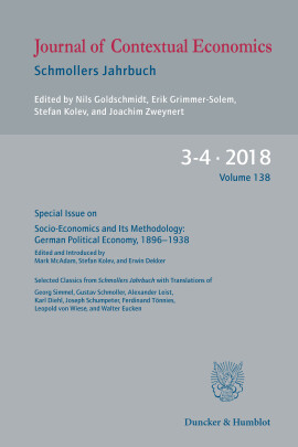 Socio-Economics and Its Methodology: German Political Economy, 1896–1938