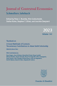 Journal of Contextual Economics – Schmollers Jahrbuch