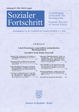 Lokale Vernetzung in ausgewählten sozialpolitischen Handlungsfeldern