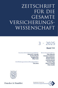 Zeitschrift für die gesamte Versicherungswissenschaft